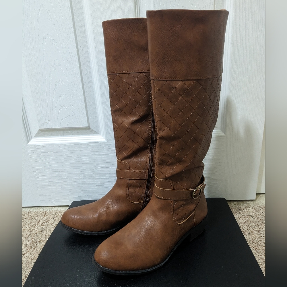 St. John's Bay, Tall Riding Boots, Women's Size 12, Cognac